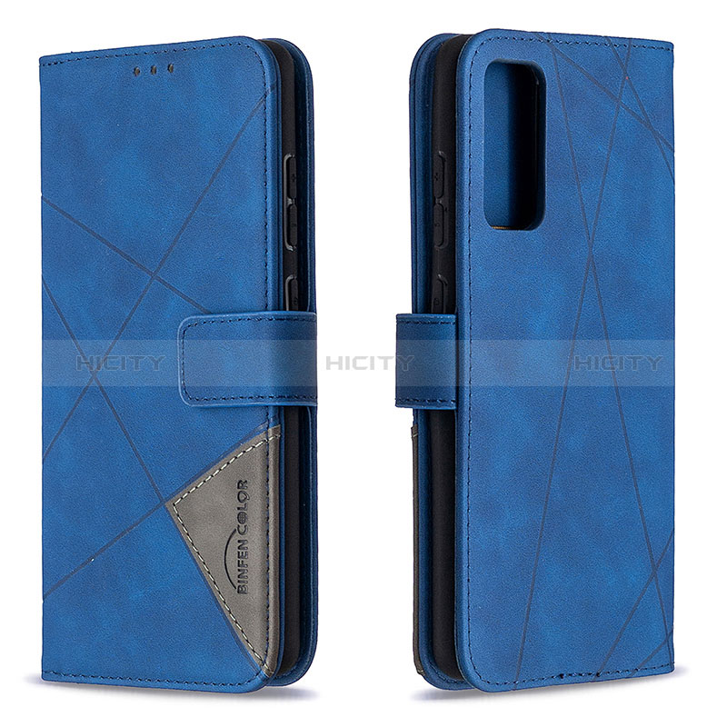 Custodia Portafoglio In Pelle Cover con Supporto B08F per Samsung Galaxy S20 FE 4G Blu