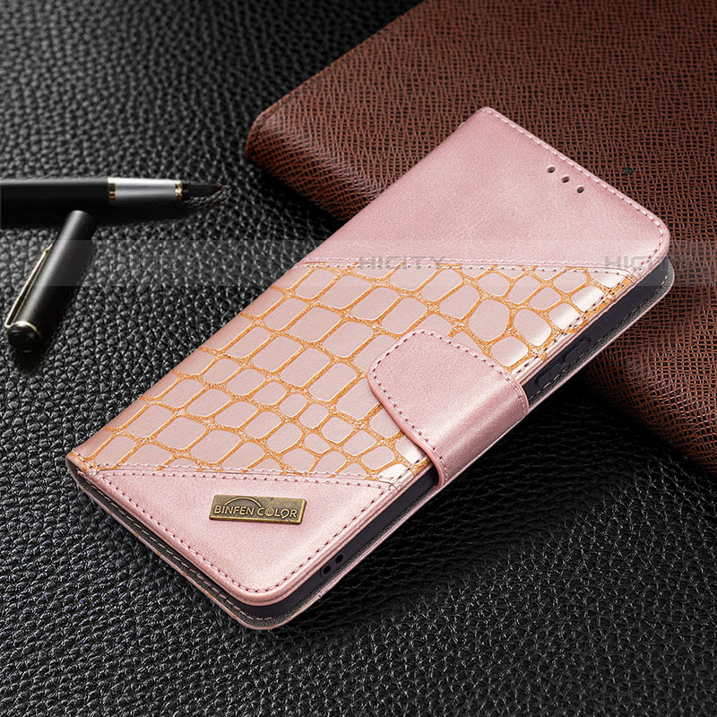 Custodia Portafoglio In Pelle Cover con Supporto B08F per Samsung Galaxy S21 Plus 5G Rosa