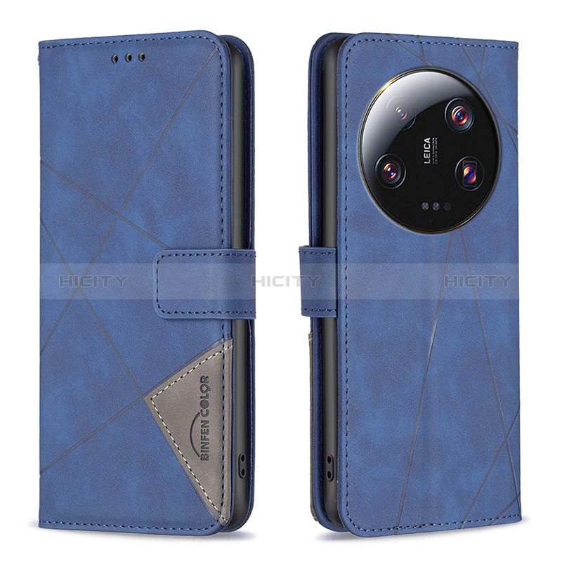 Custodia Portafoglio In Pelle Cover con Supporto B08F per Xiaomi Mi 13 Ultra 5G Blu