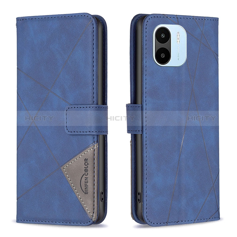 Custodia Portafoglio In Pelle Cover con Supporto B08F per Xiaomi Poco C50 Blu