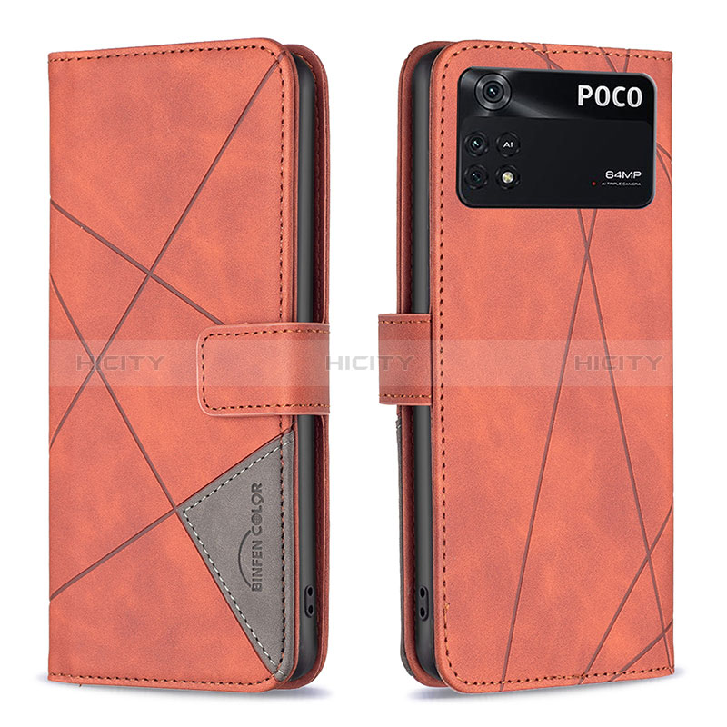 Custodia Portafoglio In Pelle Cover con Supporto B08F per Xiaomi Poco M4 Pro 4G