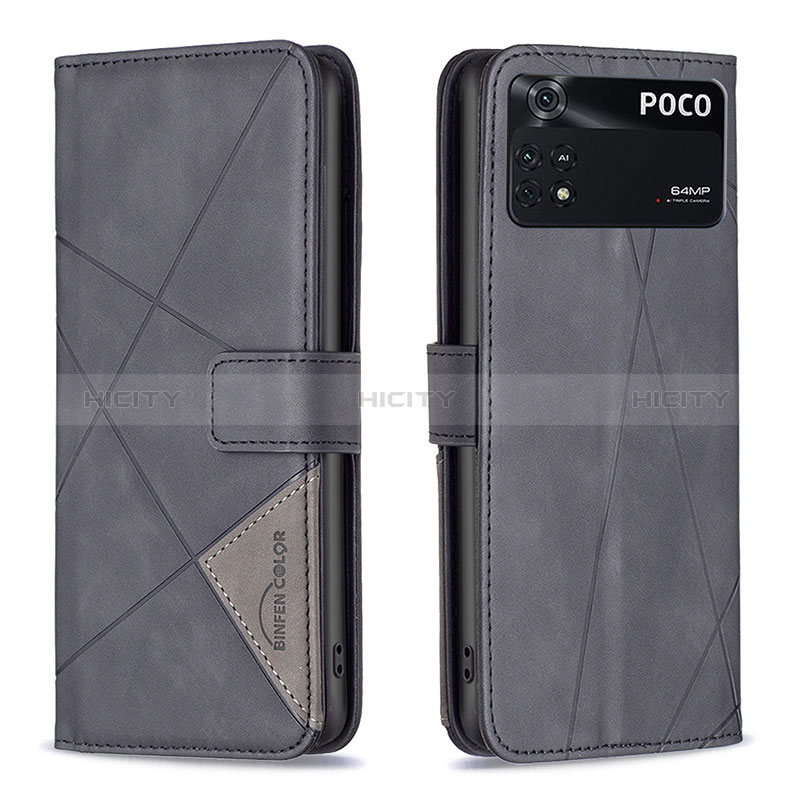 Custodia Portafoglio In Pelle Cover con Supporto B08F per Xiaomi Poco M4 Pro 4G