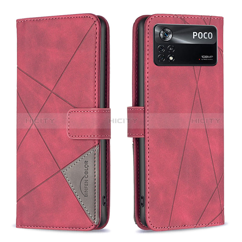 Custodia Portafoglio In Pelle Cover con Supporto B08F per Xiaomi Poco X4 Pro 5G