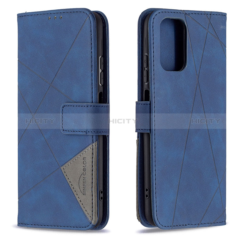 Custodia Portafoglio In Pelle Cover con Supporto B08F per Xiaomi Redmi Note 10S 4G Blu