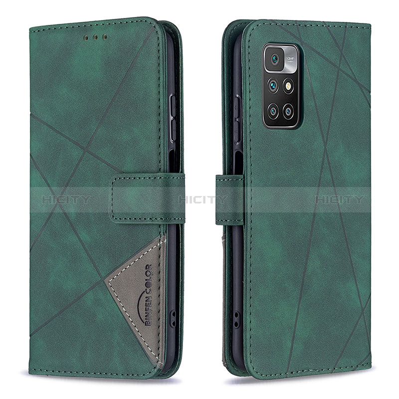 Custodia Portafoglio In Pelle Cover con Supporto B08F per Xiaomi Redmi Note 11 4G (2021) Verde