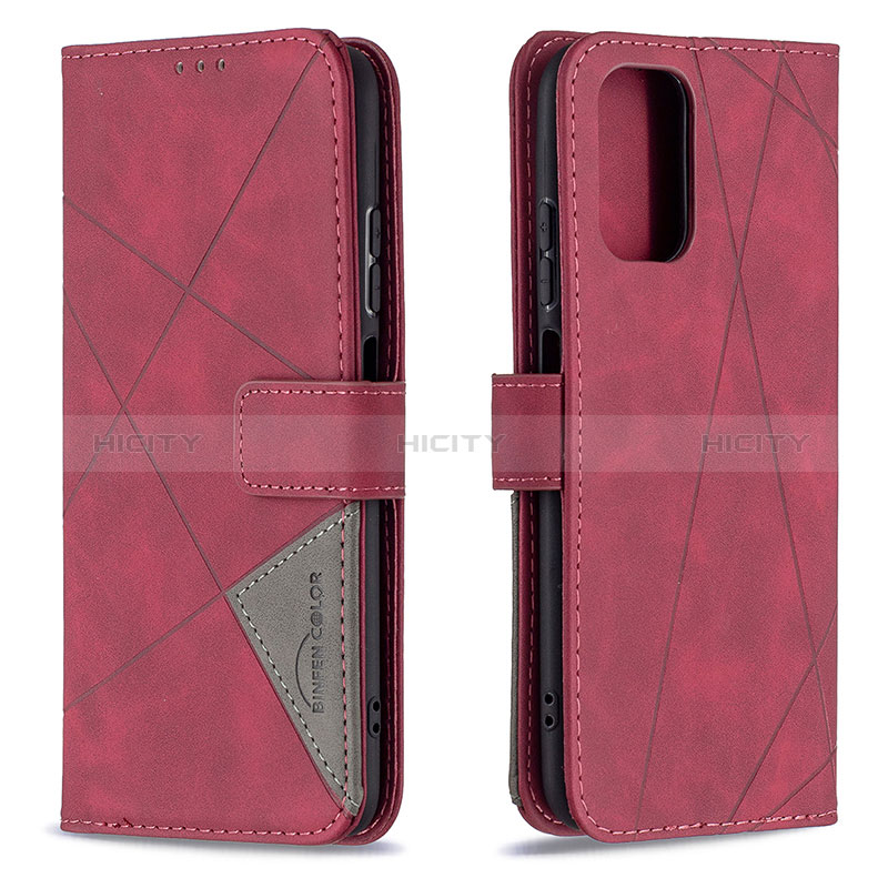 Custodia Portafoglio In Pelle Cover con Supporto B08F per Xiaomi Redmi Note 11 SE India 4G Rosso