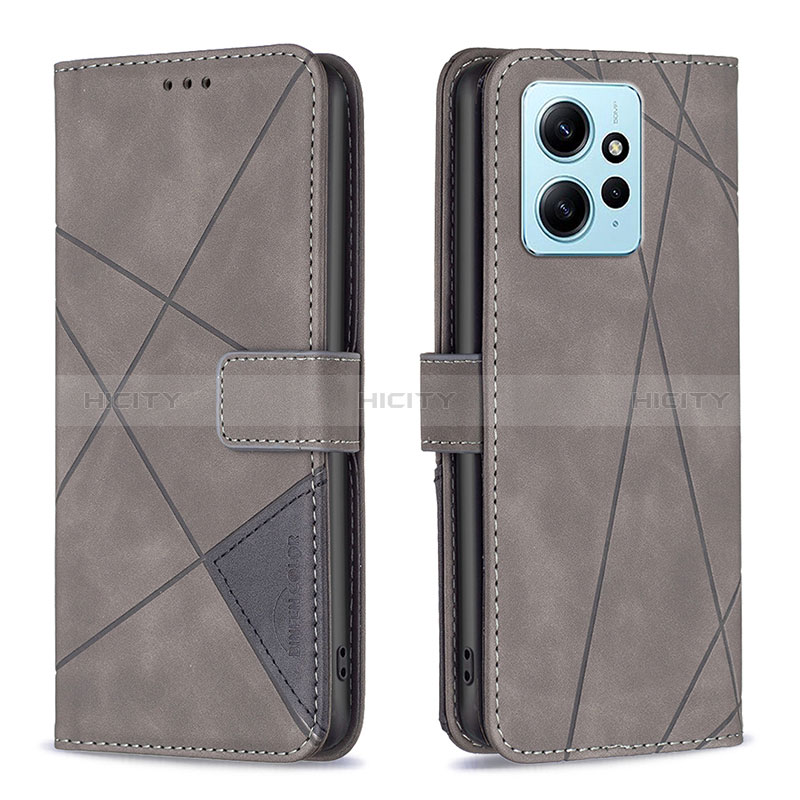 Custodia Portafoglio In Pelle Cover con Supporto B08F per Xiaomi Redmi Note 12 4G Grigio