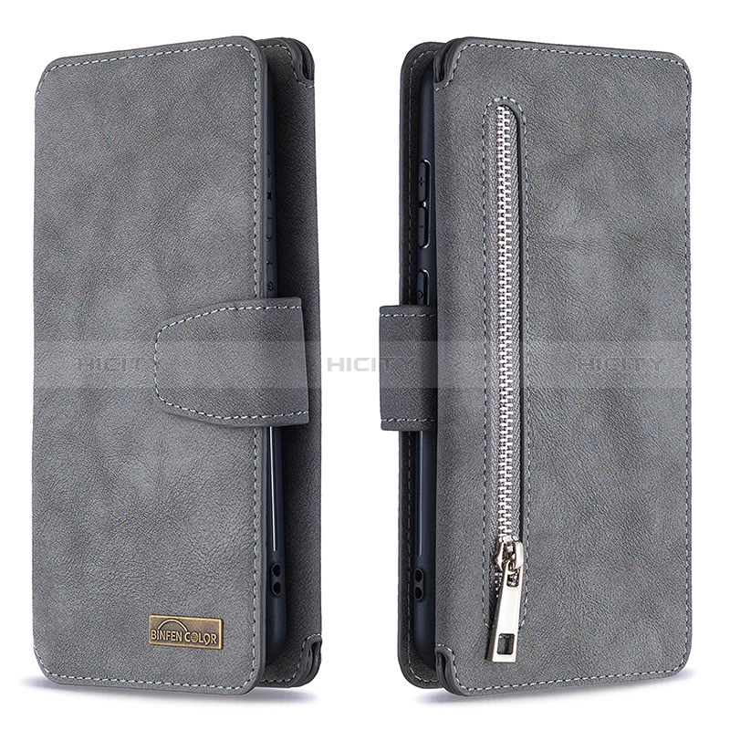 Custodia Portafoglio In Pelle Cover con Supporto B09F per Samsung Galaxy M11 Grigio