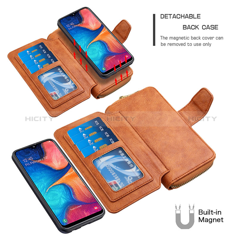 Custodia Portafoglio In Pelle Cover con Supporto B10F per Samsung Galaxy A10e