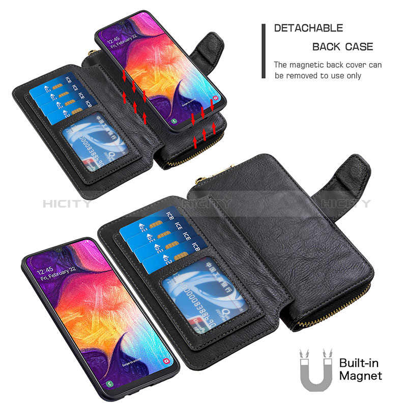 Custodia Portafoglio In Pelle Cover con Supporto B10F per Samsung Galaxy A30S