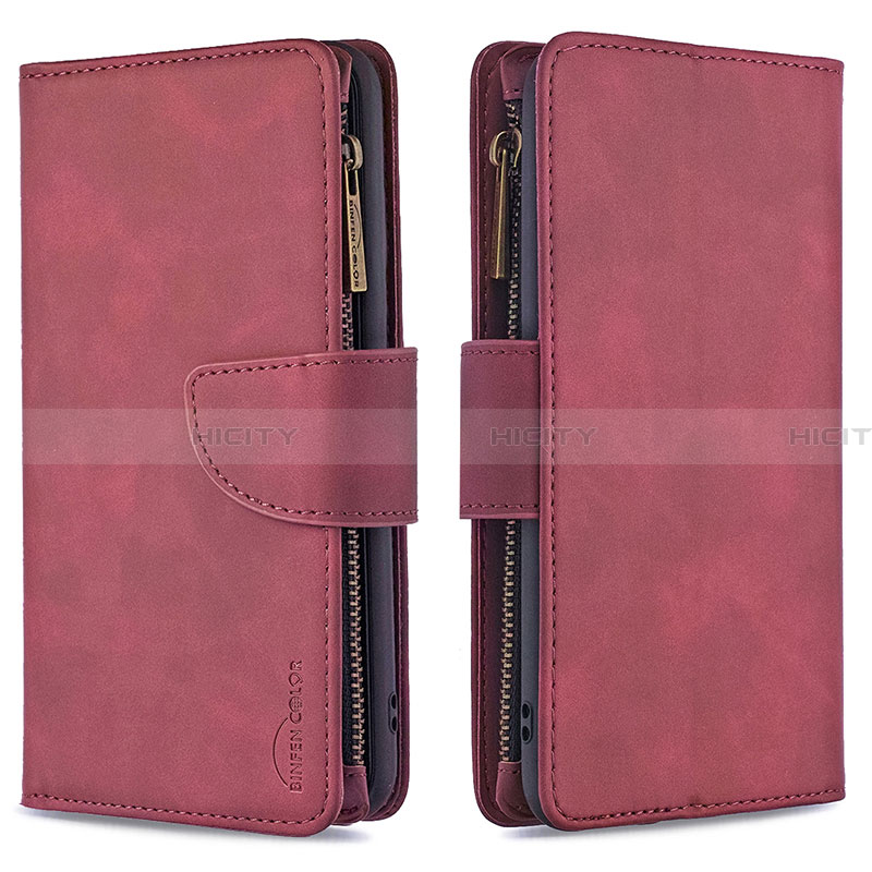 Custodia Portafoglio In Pelle Cover con Supporto B10F per Samsung Galaxy A32 5G Rosso