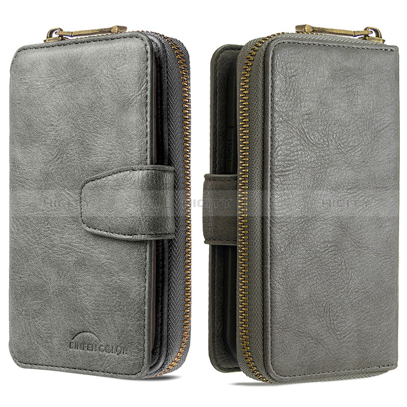 Custodia Portafoglio In Pelle Cover con Supporto B10F per Samsung Galaxy A41 Grigio