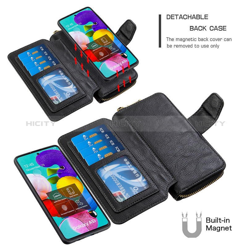 Custodia Portafoglio In Pelle Cover con Supporto B10F per Samsung Galaxy A51 5G