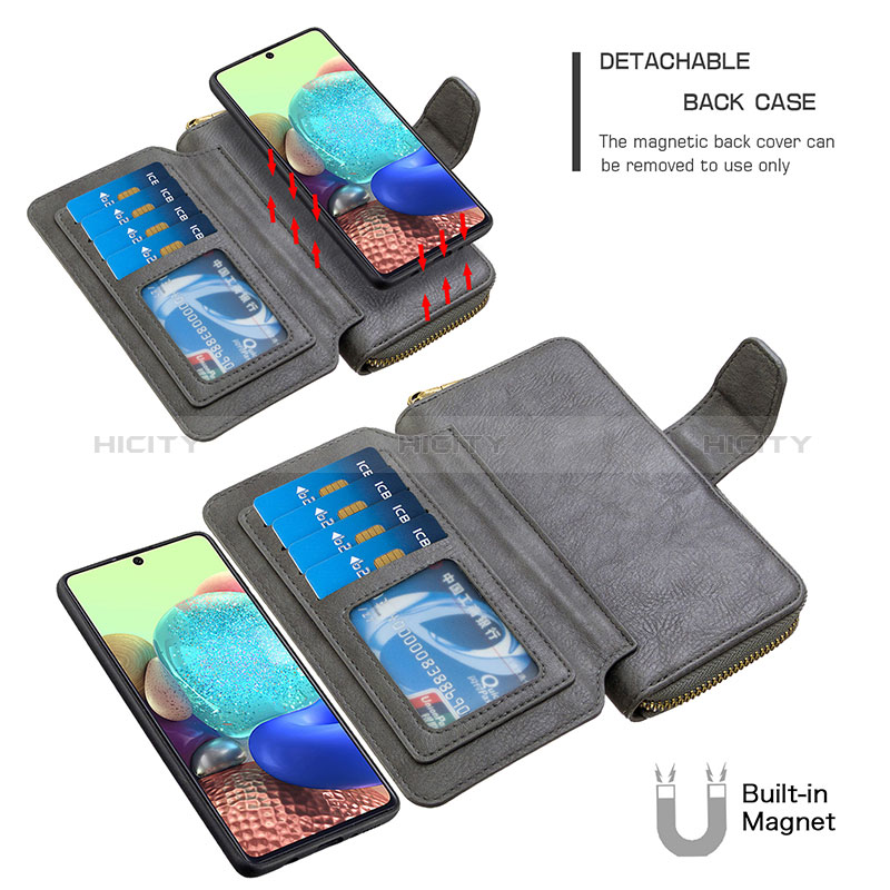 Custodia Portafoglio In Pelle Cover con Supporto B10F per Samsung Galaxy A71 4G A715