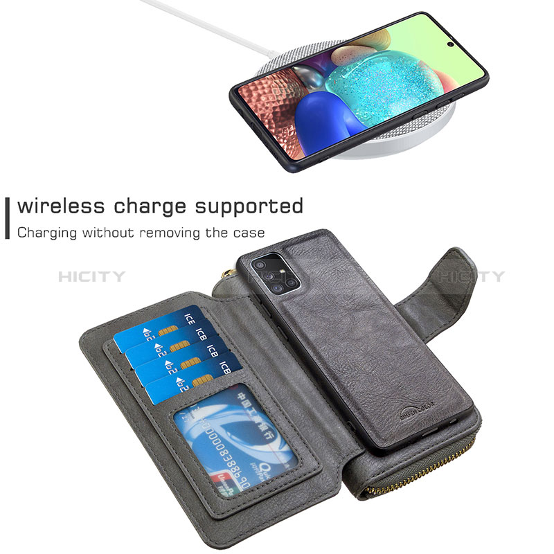 Custodia Portafoglio In Pelle Cover con Supporto B10F per Samsung Galaxy A71 4G A715