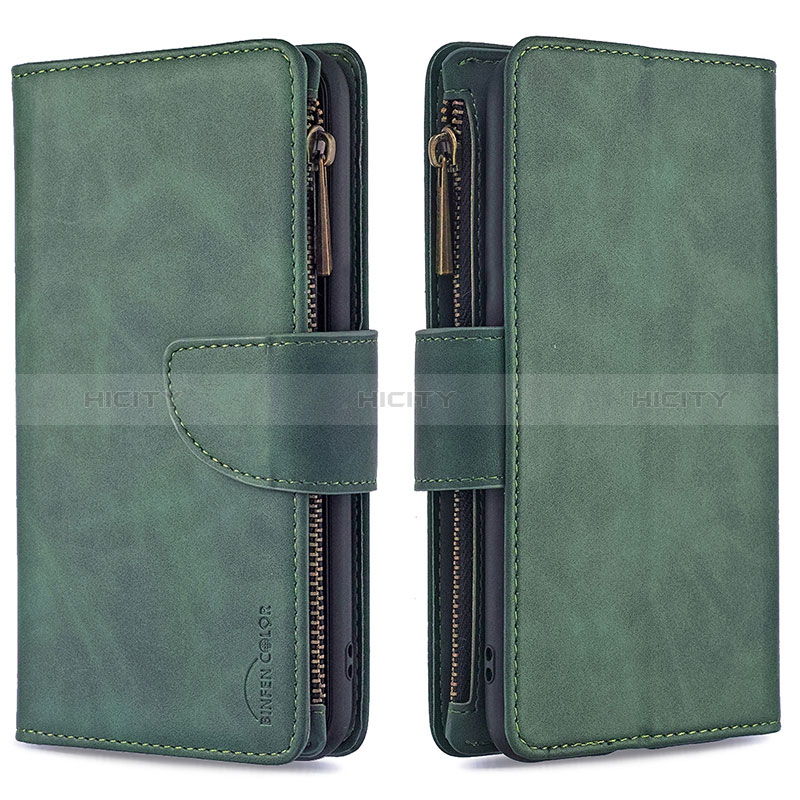 Custodia Portafoglio In Pelle Cover con Supporto B10F per Samsung Galaxy M12 Verde