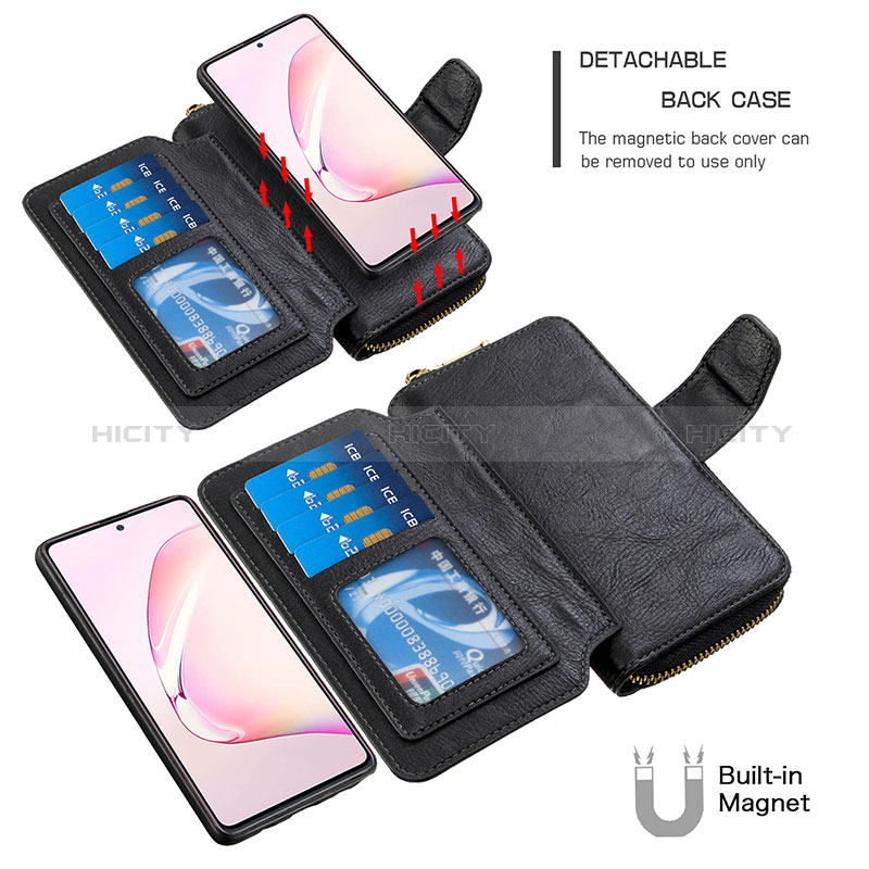 Custodia Portafoglio In Pelle Cover con Supporto B10F per Samsung Galaxy Note 10 Lite