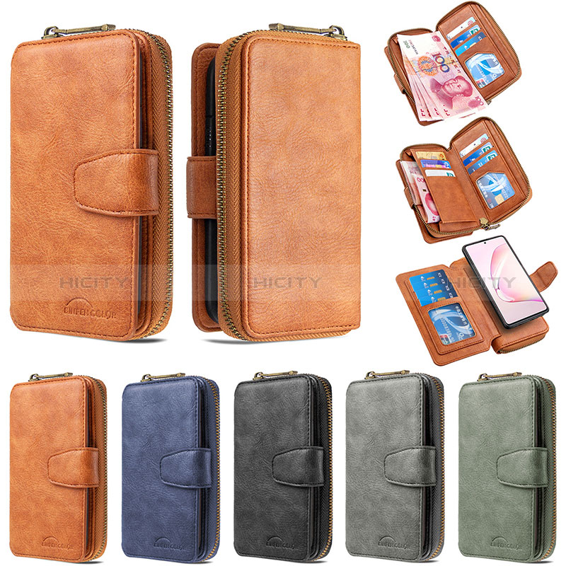 Custodia Portafoglio In Pelle Cover con Supporto B10F per Samsung Galaxy Note 10 Lite