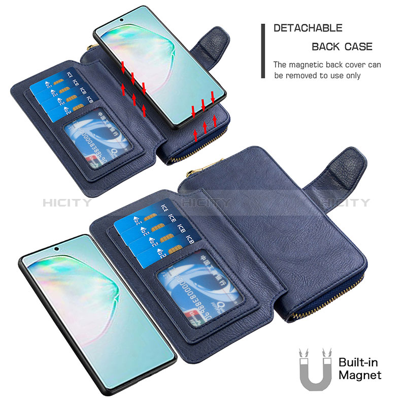 Custodia Portafoglio In Pelle Cover con Supporto B10F per Samsung Galaxy S10 Lite