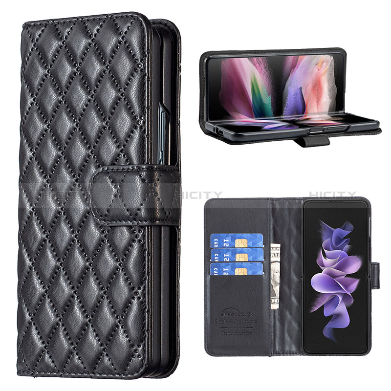 Custodia Portafoglio In Pelle Cover con Supporto B10F per Samsung Galaxy Z Fold3 5G