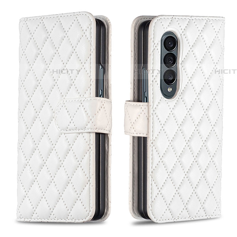 Custodia Portafoglio In Pelle Cover con Supporto B10F per Samsung Galaxy Z Fold4 5G Bianco