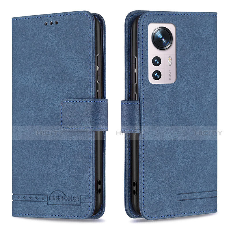 Custodia Portafoglio In Pelle Cover con Supporto B10F per Xiaomi Mi 12 5G Blu