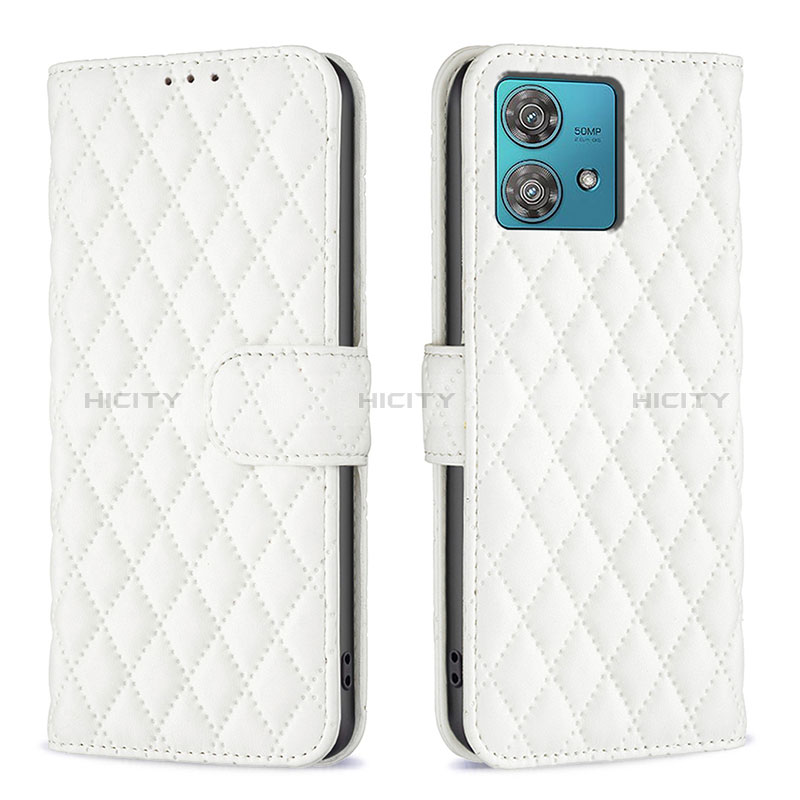 Custodia Portafoglio In Pelle Cover con Supporto B11F per Motorola Moto Edge 40 Neo 5G Bianco