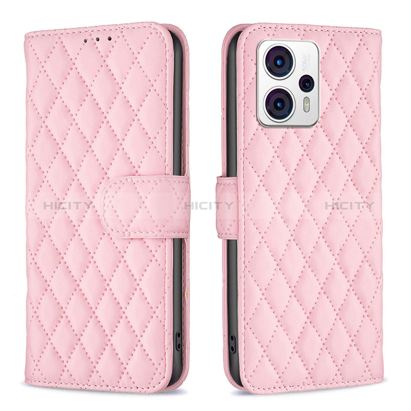 Custodia Portafoglio In Pelle Cover con Supporto B11F per Motorola Moto G13 Oro Rosa