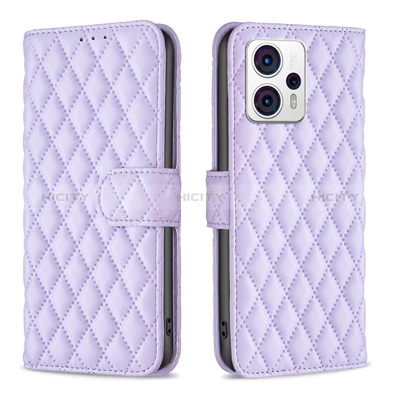 Custodia Portafoglio In Pelle Cover con Supporto B11F per Motorola Moto G13 Viola