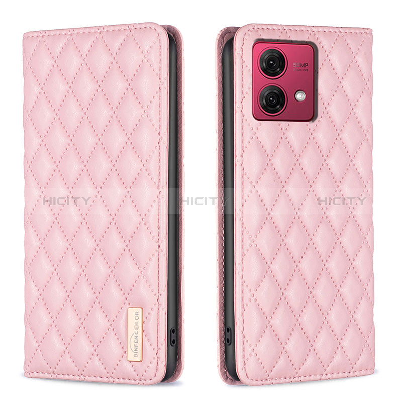 Custodia Portafoglio In Pelle Cover con Supporto B11F per Motorola Moto G84 5G Oro Rosa