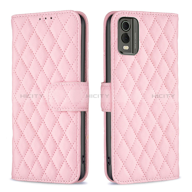 Custodia Portafoglio In Pelle Cover con Supporto B11F per Nokia C210 Oro Rosa