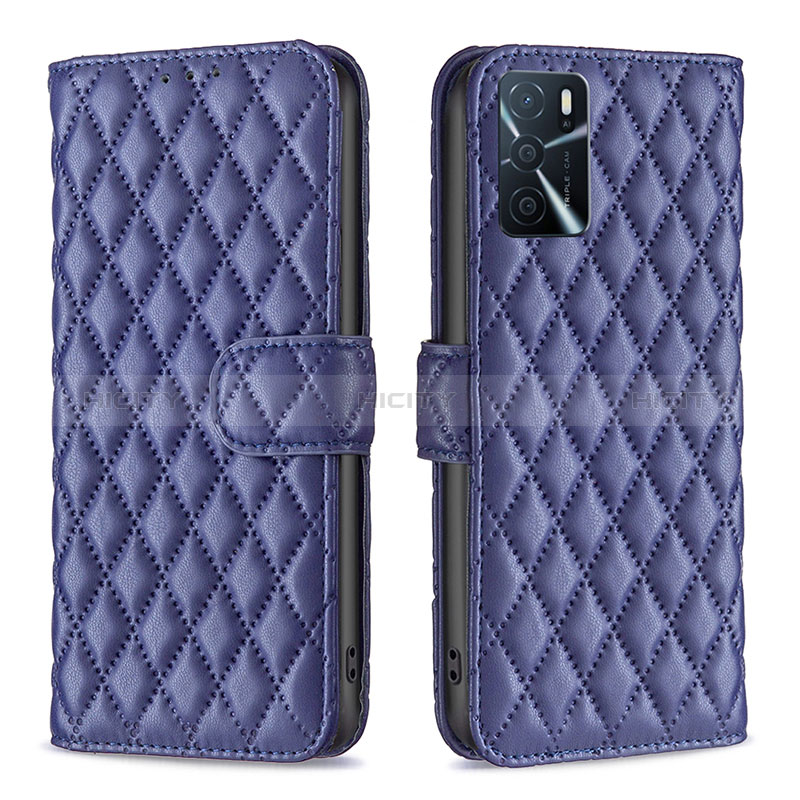 Custodia Portafoglio In Pelle Cover con Supporto B11F per Oppo A16 Blu