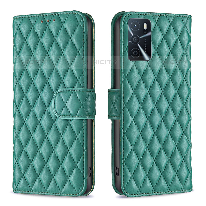 Custodia Portafoglio In Pelle Cover con Supporto B11F per Oppo A16s Verde