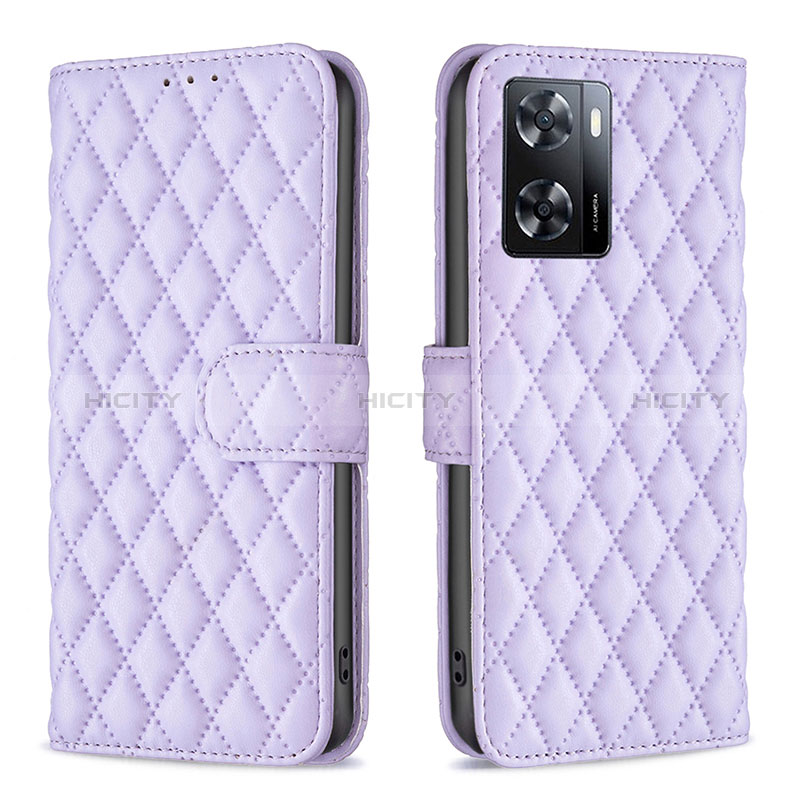 Custodia Portafoglio In Pelle Cover con Supporto B11F per Oppo A77s Viola