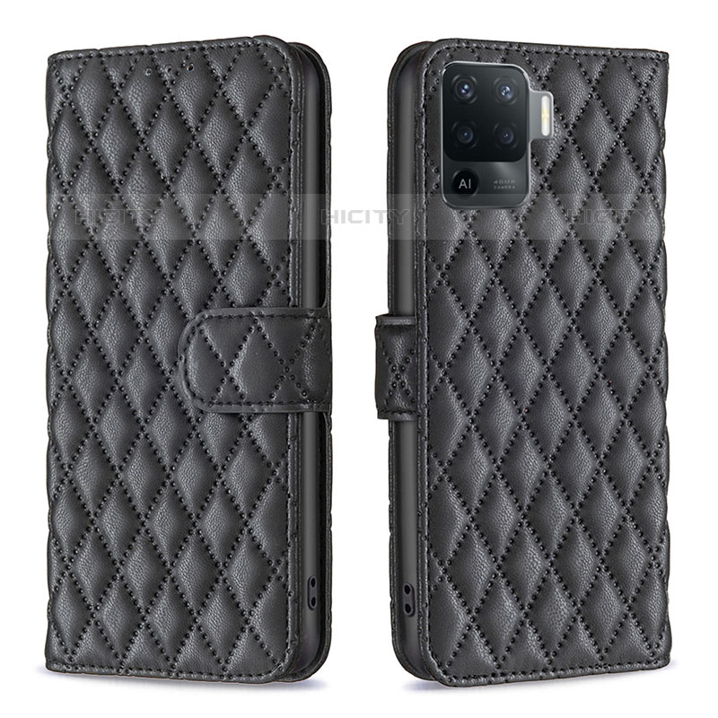 Custodia Portafoglio In Pelle Cover con Supporto B11F per Oppo Reno5 Lite Nero