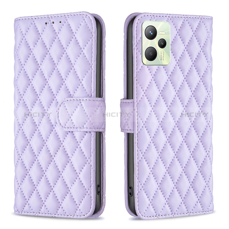 Custodia Portafoglio In Pelle Cover con Supporto B11F per Realme C35 Viola