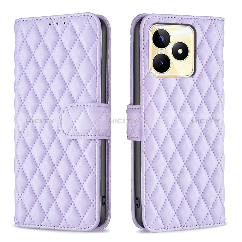 Custodia Portafoglio In Pelle Cover con Supporto B11F per Realme C53 Viola