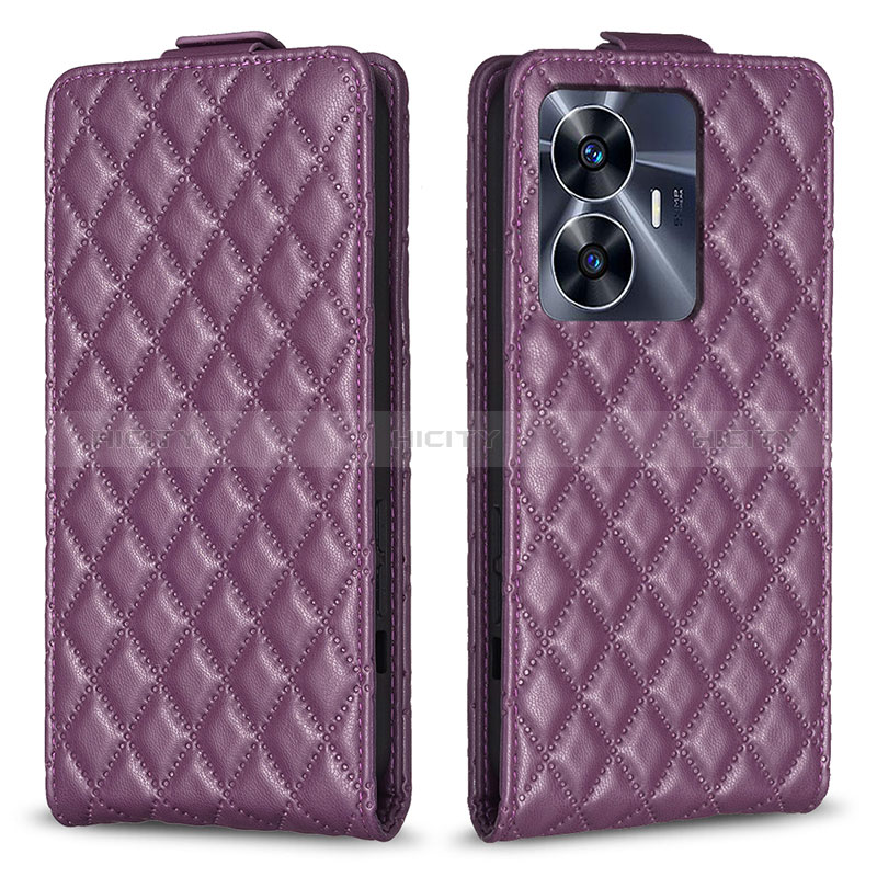 Custodia Portafoglio In Pelle Cover con Supporto B11F per Realme C55 Viola