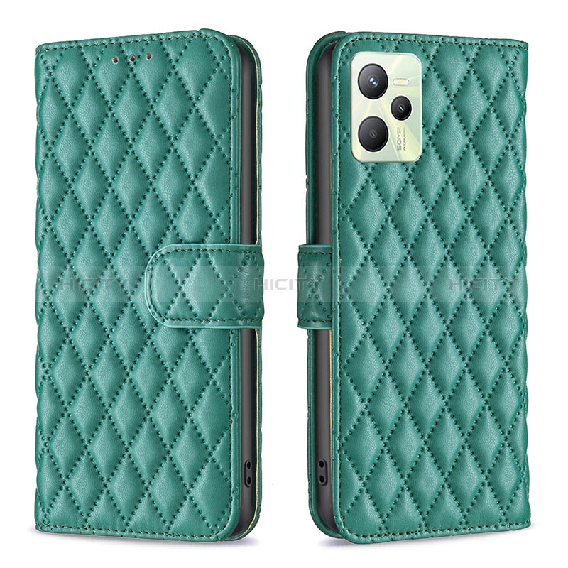 Custodia Portafoglio In Pelle Cover con Supporto B11F per Realme Narzo 50A Prime Verde