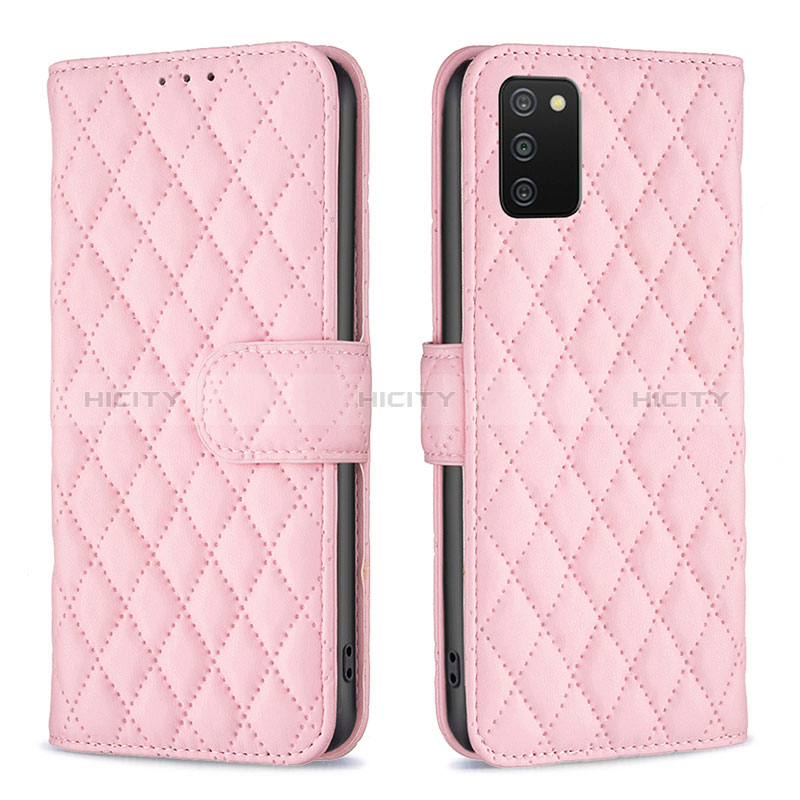 Custodia Portafoglio In Pelle Cover con Supporto B11F per Samsung Galaxy A02s Oro Rosa