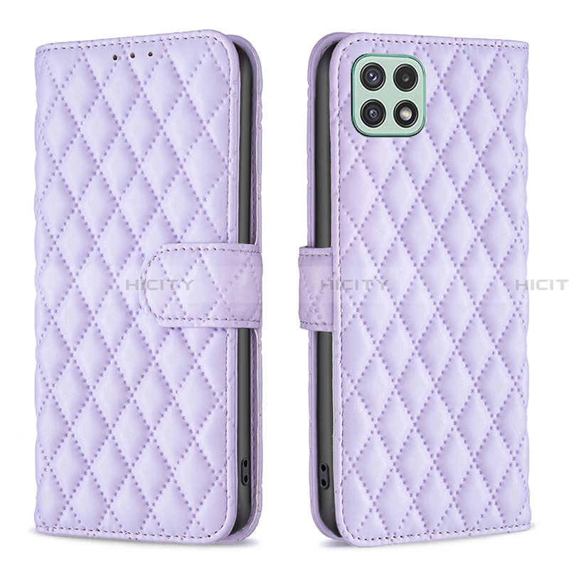 Custodia Portafoglio In Pelle Cover con Supporto B11F per Samsung Galaxy A22 5G Viola