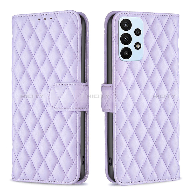 Custodia Portafoglio In Pelle Cover con Supporto B11F per Samsung Galaxy A23 5G Viola