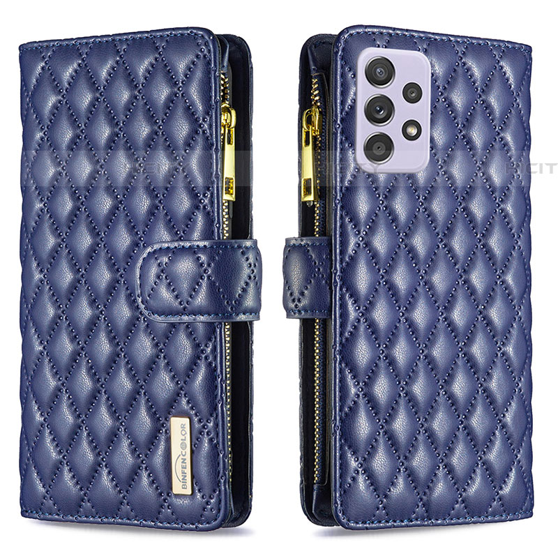 Custodia Portafoglio In Pelle Cover con Supporto B11F per Samsung Galaxy A52 4G Blu