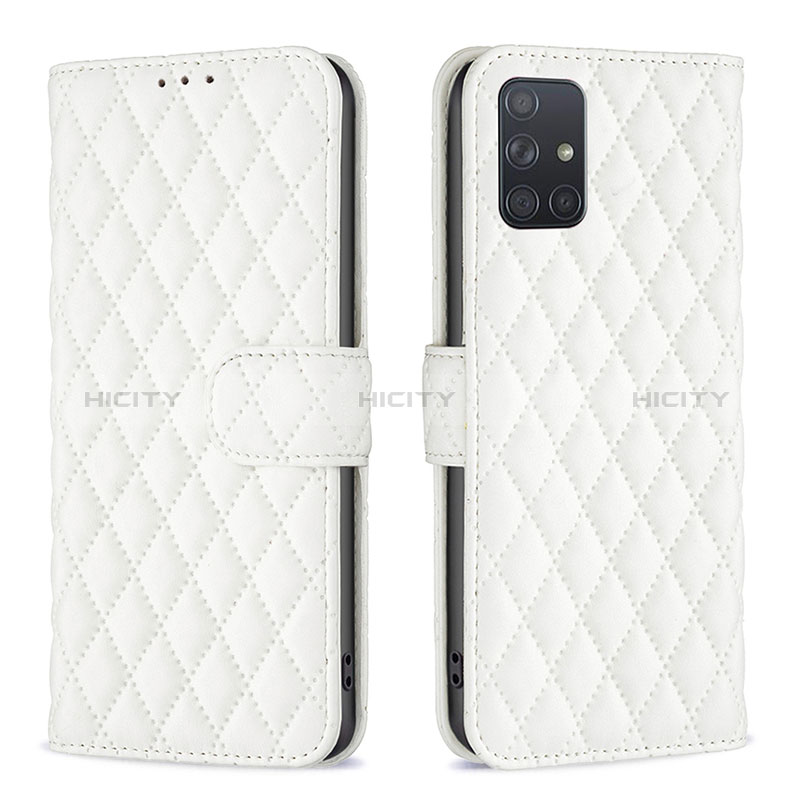 Custodia Portafoglio In Pelle Cover con Supporto B11F per Samsung Galaxy A71 4G A715 Bianco