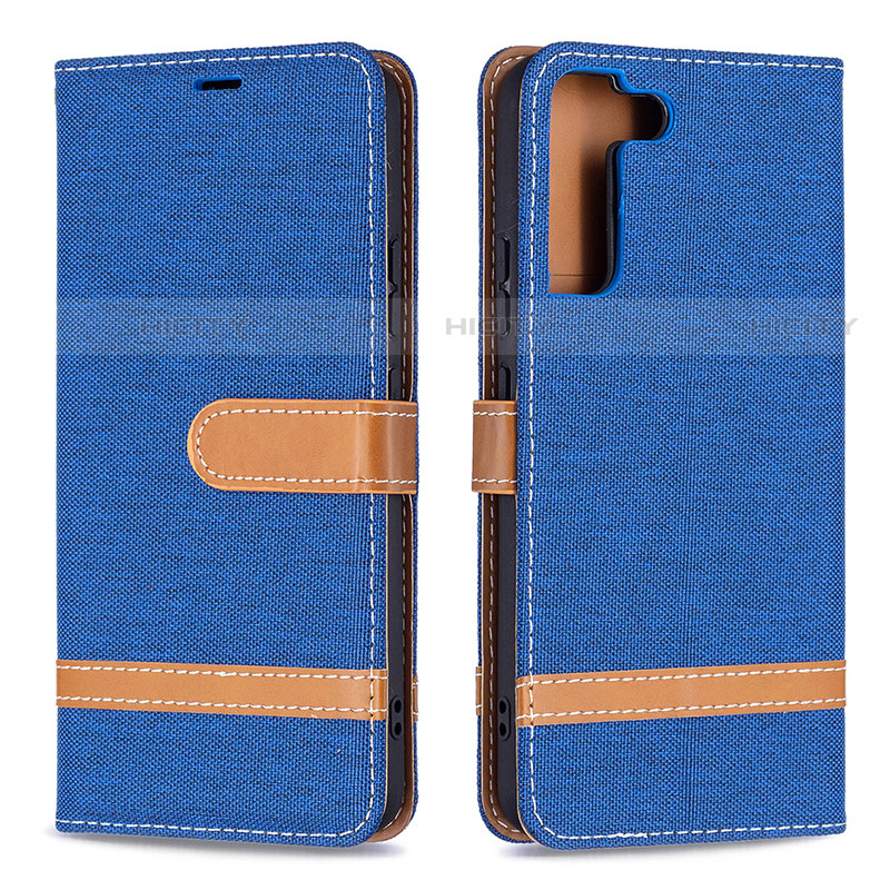 Custodia Portafoglio In Pelle Cover con Supporto B11F per Samsung Galaxy S21 FE 5G Blu