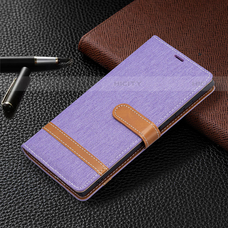 Custodia Portafoglio In Pelle Cover con Supporto B11F per Samsung Galaxy S21 Ultra 5G Lavanda