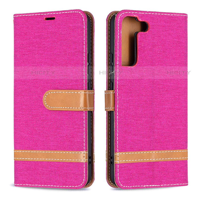 Custodia Portafoglio In Pelle Cover con Supporto B11F per Samsung Galaxy S22 Plus 5G Rosa Caldo