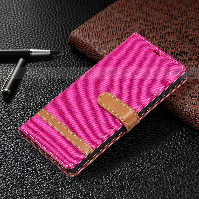 Custodia Portafoglio In Pelle Cover con Supporto B11F per Samsung Galaxy S23 Ultra 5G Rosa Caldo