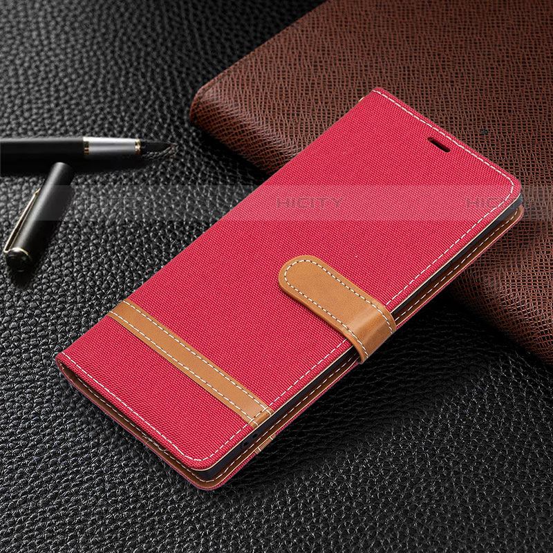 Custodia Portafoglio In Pelle Cover con Supporto B11F per Samsung Galaxy S23 Ultra 5G Rosso