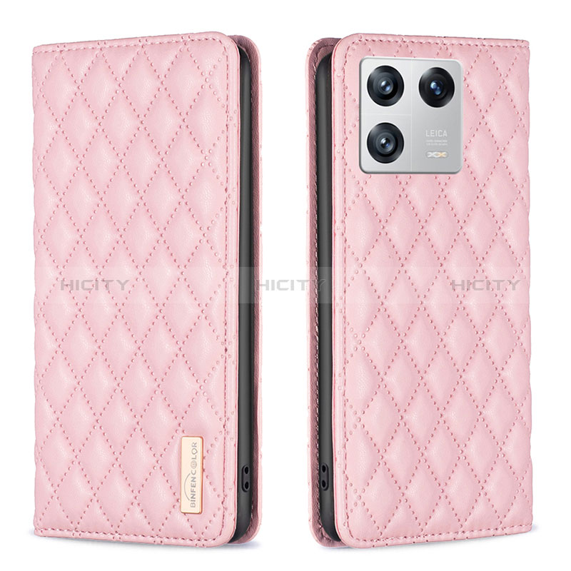 Custodia Portafoglio In Pelle Cover con Supporto B11F per Xiaomi Mi 13 5G Oro Rosa